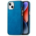 thumbnail image 1 of Feishell for iPhone 13 Case with Hidden SIM Card Slots & Paper Clips Holder, Premium PU Leather TPU Shockproof Anti-Scratches Slim Cover with Plating Buttons for iPhone 13,Blue, 1 of 11