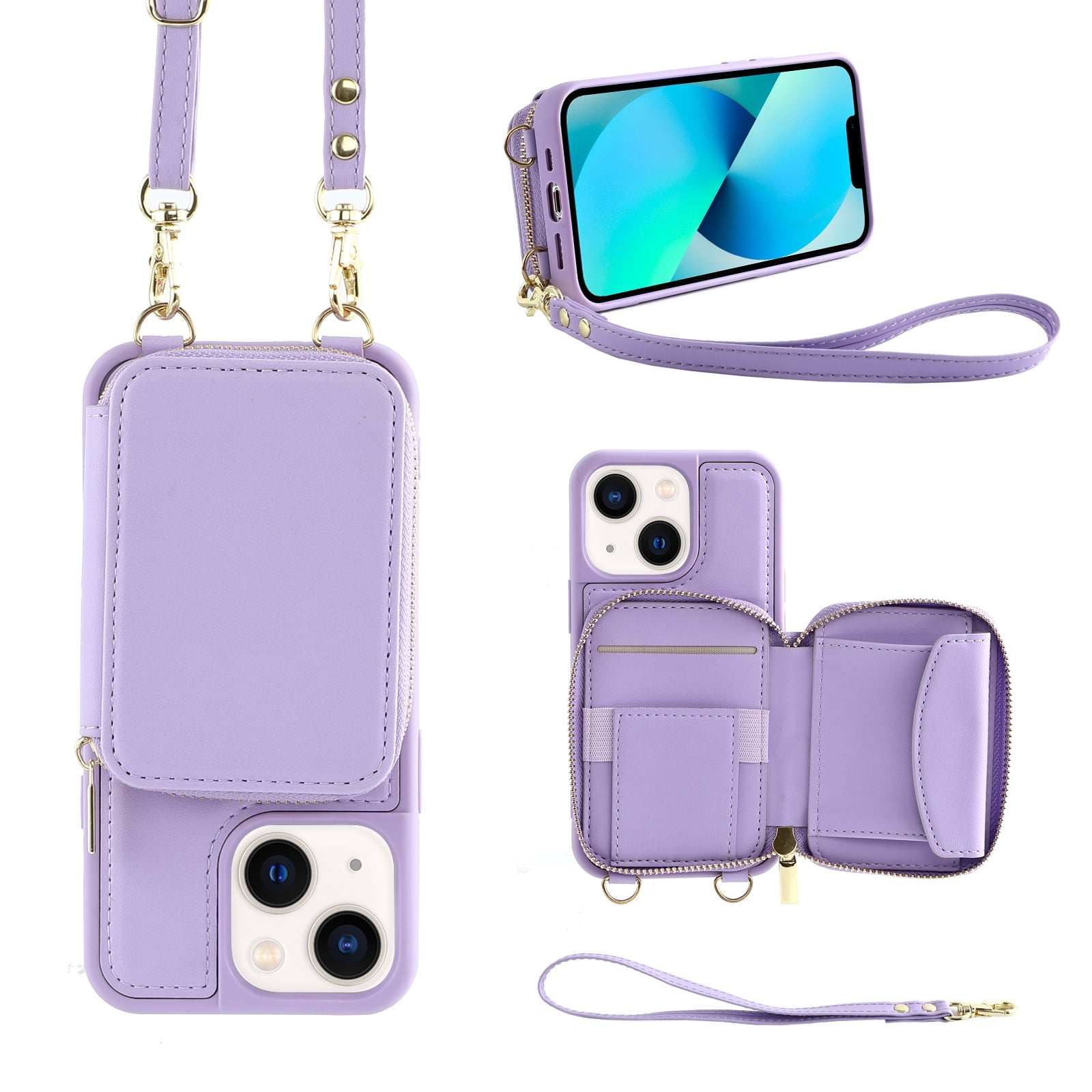 Wallet Case for iPhone 13 Case Crossbody Phone Case for iPhone 13 Lanyard Neck