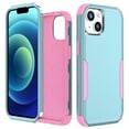 thumbnail image 1 of Feishell for iPhone 13 Durable Rugged Case, [Three Layers Protection] [Military Grade Drop Protection] Heavy Duty Shockproof Anti-Scratch Support Wireless Charging Phone Case, Green+Pink, 1 of 6