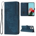 thumbnail image 1 of Feishell for iPhone 13 Pro Flip Wallet Phone Case,Durable PU Leather Flip Kickstand Shockproof TPU Inner Shell Magnetic Clasp Folio Card Pocket Phone Case with Wrist Strap,Blue, 1 of 12