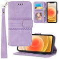 thumbnail image 1 of Feishell for iPhone 13 Pro Max Case with Detachable Wrist Strap,Premium PU Leather Drop Protection Magnetic Clasp Flip Kickstand RFID Blocking Credit Card Slots Wallet Phone Case,Lightpurple, 1 of 10