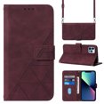 thumbnail image 1 of Feishell for iPhone 13 Pro Max Crossbody Wallet Phone Case with Removable Adjustable Shoulder Strap,Premium PU Leather Magnetic Clasp Flip Stand Card Slots Protective Cover for Women Men,Winered, 1 of 9