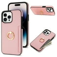 thumbnail image 1 of Feishell for iPhone 13 Pro Max Wallet Case with Card Holder, 360°Rotation Ring Holder Kickstand, Premium PU Leather RFID Blocking Card Pocket Protective Cover For iPhone 13 Pro Max, Pink, 1 of 11