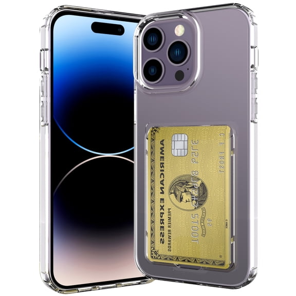 Feishell for iPhone 13 Pro Wallet Case, with ID & Credit Card Holder Slots Pockets Back Cover [Slim & Protection] Anti-Yellowing Flexible TPU Transparent Cover For iPhone 13 Pro 6.1", Black