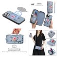 thumbnail image 1 of Feishell for iPhone 13 mini Crossbody Wallet Detachable Case,Support Magsafe Charging,Flower Pattern PU Leather RFID Blocking Multi Card Slots Zipper Phone Case with Shoulder & Hand Strap,Grey, 1 of 14
