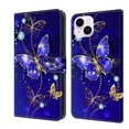 thumbnail image 1 of Feishell for iPhone 14 6.1 inch Slim Wallet Case with Fashion Colorful Pattern Painted,Luxury PU Leather Magnetic Flip Stand Card Slots Pocket Phone Case,Diamond Butterflies, 1 of 8