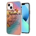 thumbnail image 1 of Feishell for iPhone 14 Case, [Raised Lip Screen Drop Protection] Marble Shockproof Protective Slim Glossy Stylish TPU Durable Phone Cover For iPhone 14, Dream Chasing Butterfly, 1 of 5