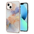 thumbnail image 1 of Feishell for iPhone 14 Case, [Raised Lip Screen Drop Protection] Marble Shockproof Protective Slim Glossy Stylish TPU Durable Phone Cover For iPhone 14, Galaxy White Marble, 1 of 5