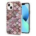 thumbnail image 1 of Feishell for iPhone 14 Case, [Raised Lip Screen Drop Protection] Marble Shockproof Protective Slim Glossy Stylish TPU Durable Phone Cover For iPhone 14, Powder Flake, 1 of 5