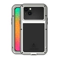 thumbnail image 1 of Feishell iPhone 14 Metal Bumper Silicone Case with Stand Hybrid Military [Tough Armour] Shockproof Heavy Duty Rugged case Built-in Screen Protector Cover for iPhone 14,Silver, 1 of 7