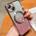 thumbnail image 1 of Feishell for iPhone 14 Plus Magnetic Phone Case,Compatible with MagSafe Charging,Gradient Bling Glitter Case for Women Girls,Luxury Plating Clear Soft TPU Shockproof Phone Cover,Pink, 1 of 9