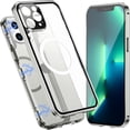thumbnail image 1 of Feishell for iPhone 14 Pro 6.1 inch Clear Slim Case,Luxury Plating Frame Strong Magnetic Support Wireless Charging Shockproof All-Inclusive Lens Protector Back Cover.For iPhone 14 Pro,Silver, 1 of 7