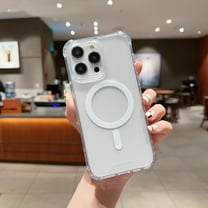 Feishell for iPhone 14 Pro Magnetic Slim Case,Luxury Crystal Clear Shockproof Camera Lens Protective Soft TPU Silicone and Hard PC Wireless Charging Back Cover.For iPhone 14 Pro,Clear