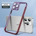 thumbnail image 1 of Feishell for iPhone 14 Pro Max Bumper Case with Camera Lens Protector,Shockproof PC Slim Lightweight Hard Metal Button No Backboard Heat Dissipation Phone Case Support Wireless Charging,Purple+Red, 1 of 15