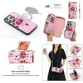 thumbnail image 1 of Feishell for iPhone 14 Pro Max Crossbody Wallet Detachable Case,Support Magsafe Charging,Flower Pattern PU Leather RFID Blocking Multi Card Slots Zipper Phone Case with Shoulder & Hand Strap,Pink, 1 of 13