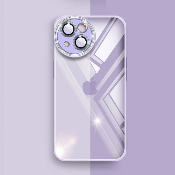 Feishell for iPhone 14 Pro Max Slim Case,Luxury Crystal Clear with Camera Lens Protector Hard PC+Soft TPU Silicone Bumper Shockproof Drop Protective Anti-Yellowing Back Phone Cover.Purple