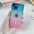 thumbnail image 1 of Feishell for iPhone 14 Pro Max Wireless Charging Slim Case,Stylish Gradient Color Soft TPU Silicone Shockproof Camera Lens Protective Anti-Scratch Back Cover.For iPhone 14 Pro Max,Green&Pink, 1 of 6