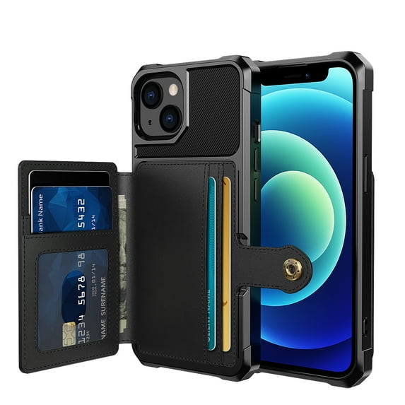 Feishell for iPhone 14 Wallet Case, with ID&Credit Card Holder Slots Pockets Wallet Back Cover Stand Flip Folio Leather Magnetic Absorption Cover For Apple iPhone 14 6.1", Black