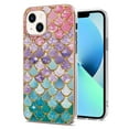 thumbnail image 1 of Feishell for iPhone 15 Case, [Raised Lip Screen Drop Protection] Marble Shockproof Protective Slim Glossy Stylish TPU Durable Phone Cover For iPhone 15, Colorful Scales, 1 of 5