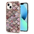 thumbnail image 1 of Feishell for iPhone 15 Case, [Raised Lip Screen Drop Protection] Marble Shockproof Protective Slim Glossy Stylish TPU Durable Phone Cover For iPhone 15, Powder Flake, 1 of 5