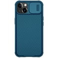 thumbnail image 1 of Feishell for iPhone 15 Case with Slide Camera Lens Protection Cover, Armor TPU Bumper Tough PC Cover, Shockproof Protective Classic Texture Non-Slip Slim Phone Case,Blue, 1 of 14