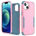 thumbnail image 1 of Feishell for iPhone 15 Durable Rugged Case, [Three Layers Protection] [Military Grade Drop Protection] Heavy Duty Shockproof Anti-Scratch Support Wireless Charging Phone Case, Pink+Green, 1 of 6