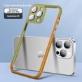 thumbnail image 1 of Feishell for iPhone 15 Plus Bumper Case with Camera Lens Protector,Shockproof PC Slim Lightweight Hard Metal Button No Backboard Heat Dissipation Phone Case Support Wireless Charging,Green+Khaki, 1 of 15