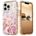 thumbnail image 1 of Feishell for iPhone 15 Pro Case,Cute Marble Pattern 3 in 1 Shockproof Slim Hybrid Protective Cover for Women Girls Hard PC Soft TPU Bumper Three Layer Drop Protection Anti-scratch Phone Case,G, 1 of 6