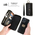 thumbnail image 1 of Feishell iPhone 15 Pro Max Case, Premium Leather Folio Removable Wallet Case Zipper Coin Pouch/Purse ID Credit Card Holder Strap & Detachable Magnetic Case For Apple iPhone 15 Pro Max, Black, 1 of 9