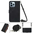thumbnail image 1 of Feishell for iPhone 15 Pro Max Crossbody Wallet Phone Case with Removable Adjustable Shoulder Strap,Premium PU Leather Magnetic Clasp Flip Stand Card Slots Protective Cover for Women Men,Black, 1 of 11