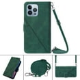 thumbnail image 1 of Feishell for iPhone 15 Pro Max Crossbody Wallet Phone Case with Removable Adjustable Shoulder Strap,Premium PU Leather Magnetic Clasp Flip Stand Card Slots Protective Cover for Women Men,Darkgreen, 1 of 11