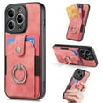 thumbnail image 1 of Feishell for iPhone 15 Pro Max Wallet Case with Elastic Card Holder,Premium PU Leather Shockproof TPU Bumper 360° Rotation Finger Ring Holder Kickstand Anti-Scratch Protective Phone Case,Pink, 1 of 9