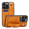 thumbnail image 1 of Feishell for iPhone 15 Pro Wallet Case with Card Credit Slot, Hand Wrist Strap Loop Holder Kickstand, Ring Holder PU Leather Camera Protection Shockproof Solid Color Cover, Khaki, 1 of 9