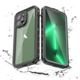 thumbnail image 1 of Feishell for iPhone 15 Pro Waterproof Case Built-in Screen Protector Clear Water Proof Shockproof Dustproof Snowproof Full Body Rugged Transparent Underwater Phone Case,Black, 1 of 13