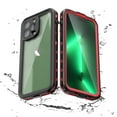 thumbnail image 1 of Feishell for iPhone 15 Pro Waterproof Case Built-in Screen Protector Clear Water Proof Shockproof Dustproof Snowproof Full Body Rugged Transparent Underwater Phone Case,Red, 1 of 13