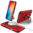 thumbnail image 1 of Feishell for iPhone 16 Armor Case Stand, [Compatible with MagSafe] Military Grade Drop Protection Rugged Shockproof Grip Hard Heavy Duty Bumper Car Magnetic Cover, Red, 1 of 10