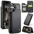 thumbnail image 1 of Feishell for iPhone 16 Plus Case with Card Holder, Wallet Case for Women Men with RFID Blocking, Durable PU Leather Kickstand Magnetic Clasp Shockproof Phone Case,Black, 1 of 9