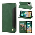 thumbnail image 1 of Feishell for iPhone 16 Plus Wallet Case,Shockproof Premium PU Leather Magnetic Closure Card Slots Cash Pocket TPU Bumper Shock Absorbing Flip Kickstand Retro Business Phone Cover,Green, 1 of 9