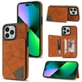 thumbnail image 1 of Feishell for iPhone 16 Pro Max Back Flip Case with Credit Card Slots,Shockproof Durable PU Leather Magnetic Button Adjustable Kickstand Wallet Phone Case for Women Men,Brown, 1 of 11