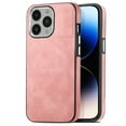 thumbnail image 1 of Feishell for iPhone 16 Pro Max Case with Hidden SIM Card Slots & Paper Clips Holder, Premium PU Leather TPU Shockproof Slim Cover with Plating Buttons for iPhone 16 Pro Max, Pink, 1 of 11
