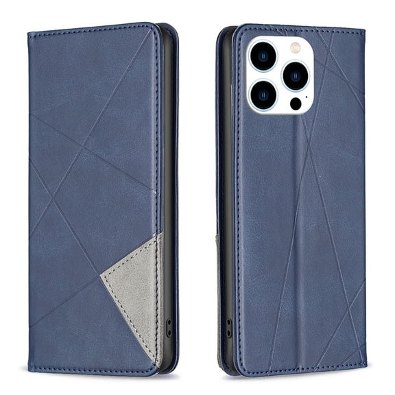 Feishell for iPhone 16 Pro Max Folio Flip Case,Premium Durable PU Leather Magnetic Closure Credit Card Slots Kickstand Shockproof TPU Inner Wallet Classic Retro Phone Case,Blue