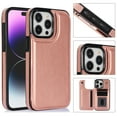 thumbnail image 1 of Feishell for iPhone 16 Pro Max Wallet Case with Card Holder,Double Magnetic Clasp Back Flip Kickstand Durable PU Leather Shockproof Card Slots Protective Phone Case for Women Men, Rosegold, 1 of 10
