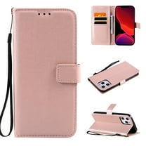 Feishell for iPhone 16 Pro Wallet Case [RFID Blocking] Magnetic Buckle Folio with Card Slots & Kickstand & Wrist Strap for Women Men Durable PU Leather Flip Protective Phone Case,Rosegold