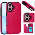 thumbnail image 1 of Feishell for iPhone 16 Wallet Case with Card Holder,Double Magnetic Clasp Back Flip Kickstand Durable PU Leather Shockproof Card Slots Protective Phone Case for Women Men,Rose, 1 of 11