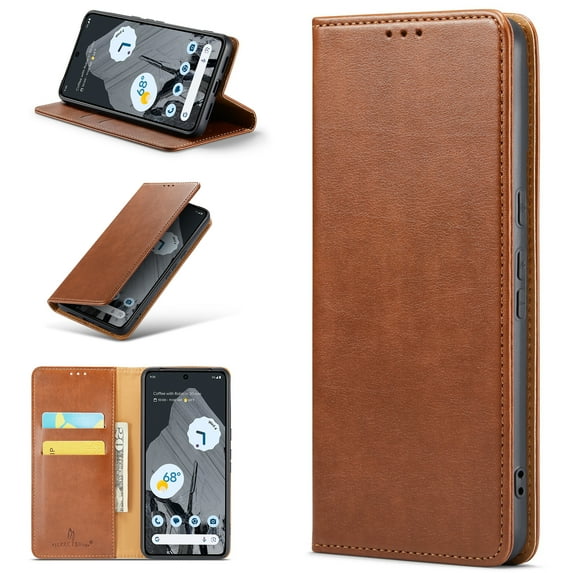 Feishell for iPhone 16e Wallet Case,Premium PU Leather Magnetic Closure Folio Flip Kickstand RFID Blocking Credit Card Slots & Cash Pocket Shockproof Business Classic Phone Case,Brown