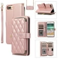 thumbnail image 1 of Feishell for iPhone 7/8/SE 2020/SE 2022 Crossbody Zipper Wallet Case,for Women Men,Premium PU Leather Shockproof Magnetic Clasp Card Slots Kickstand Phone Case with Shoulder & Wrist Strap,Rosegold, 1 of 12