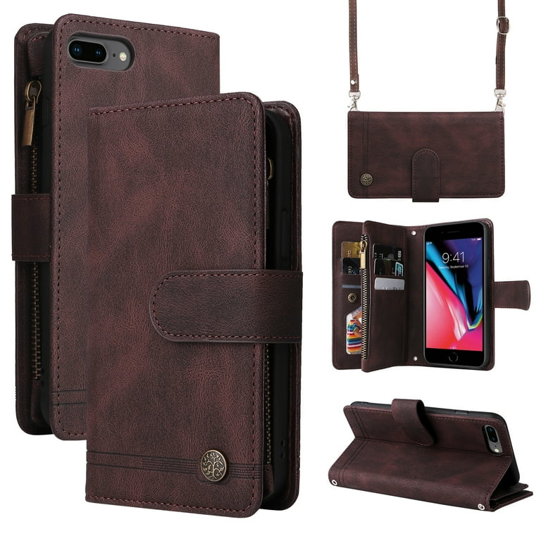 Feishell for iPhone Plus/7 Plus inch Zipper Wallet Case with