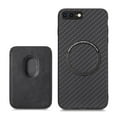 thumbnail image 1 of Feishell for iPhone 8 Plus/iPhone 7 Plus Carbon Fibre Texture PU Leather Phone Case with Removable Card Pocket,Compatible with MagSafe,Shockproof Luxury Magnetic Anti-Scratch Slim Phone Case,Black, 1 of 6