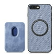 thumbnail image 1 of Feishell for iPhone 8 Plus/iPhone 7 Plus Carbon Fibre Texture PU Leather Phone Case with Removable Card Pocket,Compatible with MagSafe,Shockproof Luxury Magnetic Anti-Scratch Slim Phone Case,Blue, 1 of 7