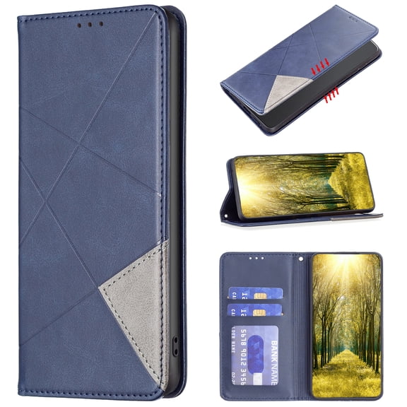 Feishell for iPhone Air Folio Flip Case,Premium Durable PU Leather Magnetic Closure Credit Card Slots Kickstand Shockproof TPU Inner Wallet Classic Retro Phone Case,Blue